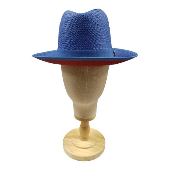 MEN'S BRUNO CAPELO EMPIRE COLLECTION STRAW 2 1/2" BRIM FEDORA HAT. EM 516. - Picture 3 of 8